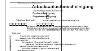 Arbeitsunlust - Bescheinigung - Disinclination to work - certificate