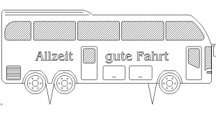 Autobus "Allzeit Gute Fahrt" - Autobus "safe journey"