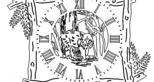 Holzrahmen Uhr Luchs - Frame Clock Luchs