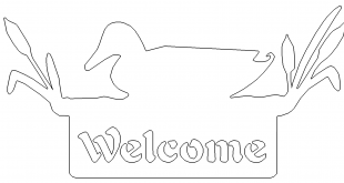 Welcome Willkommen Schild Ente