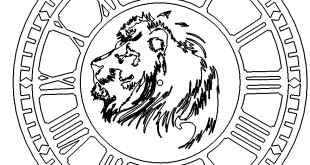 Römische Uhr mit Löwe - Roman clock with lion