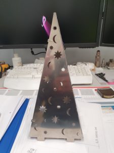Christmas pyramid decoration tealight holder side parts