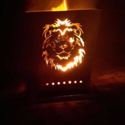 Feuertonne mit Loewenkopf Feuertonne mit Loewenkopf