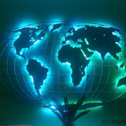 Weltkarte mit Gitter beleuchtet Weltkarte mit Gitter beleuchtet