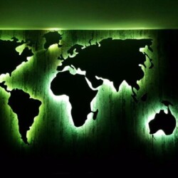 Weltkarte Gruen beleuchtet Weltkarte Gruen beleuchtet