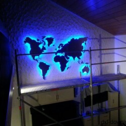 Weltkarte Blau beleuchtet Weltkarte Blau beleuchtet