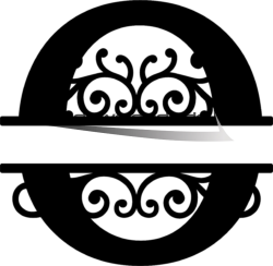 Geschwungenes Monogramm Buchstabe O