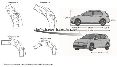Schleppkurve PKW (Standard, ~ 4,3 m)