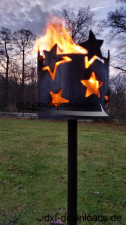 Fackel mit Sternen abgewickelt - Fire with Stars