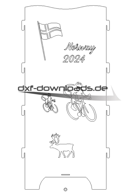 Feuertonne Norwegen Flagge 2 Fahrräder