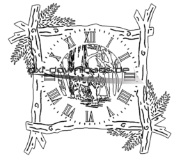 Holzrahmen Uhr Luchs - Frame Clock Luchs