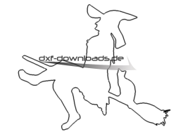 Hexe auf Besen - Witch on broom