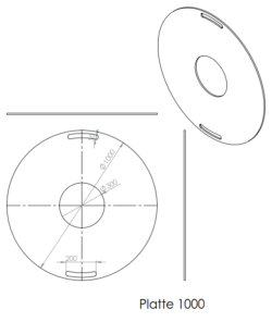 1000mm Feuerplatte Grillring Grillplatte Plancha für Stahlfässer Öltonnen Stahltonnen oder große Kugelgrills