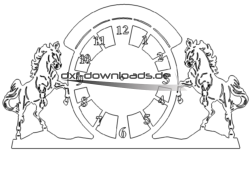 Pferde Uhr - Horse Clock