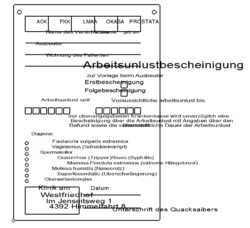 Arbeitsunlust - Bescheinigung - Disinclination to work - certificate