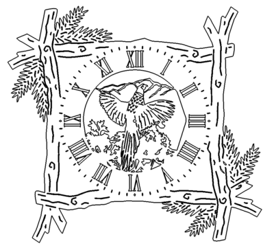 Holzrahmen Uhr - Branch Frame Clock