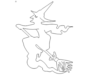 Hexe auf Besen - Witch on broom