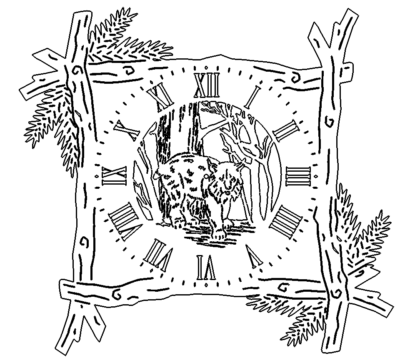 Holzrahmen Uhr Luchs - Frame Clock Luchs