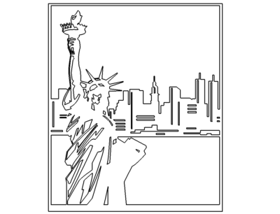 Bild Freiheitsstatue Skyline New York - Statue of Liberty New York Skyline