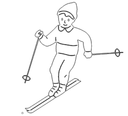 Skifahrer Abfahrt - skier downhill