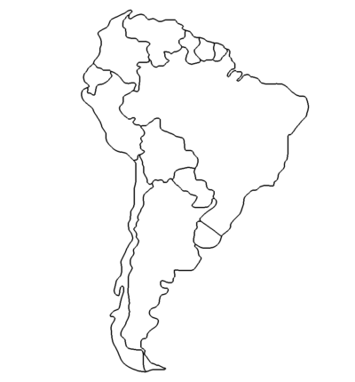 Landkarte Südamerika - Map Southamerica
