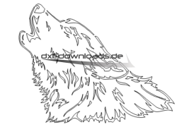 Heulender Wolfkopf - Howling Wolf head