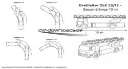 Schleppkurve Feuerwehr Drehleiter DLK 2312 (10 m)