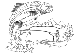 Angler Bild mit großem Fisch - Fisherman image with a large fish