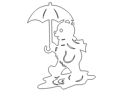 Bär mit Regenschirm - Bear with umbrella
