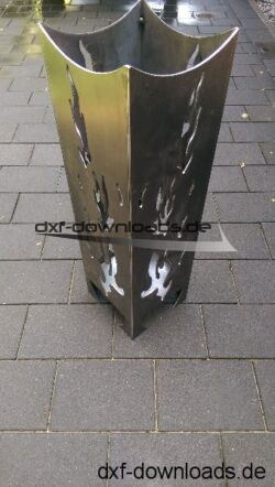 Feuerkorb mit Flammen