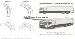 Schleppkurve Müllfahrzeug (9,5 m)