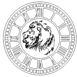 Römische Uhr mit Löwe - Roman clock with lion