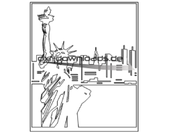 Bild Freiheitsstatue Skyline New York - Statue of Liberty New York Skyline