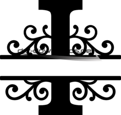 Geschwungenes Monogramm Buchstabe I