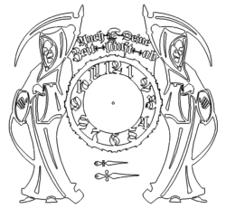 Uhr mit Sensenmann Tod - Clock with Grim Reaper Death