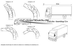Schleppkurve 2-Achs-LKW (7,5 m)