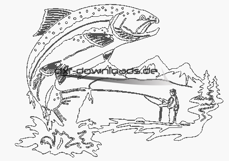 Angler Bild mit großem Fisch - Fisherman image with a large fish