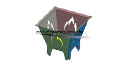 Feuerkorb mit Flammen