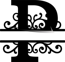 Geschwungenes Monogramm Buchstabe P