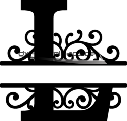 Geschwungenes Monogramm Buchstabe L