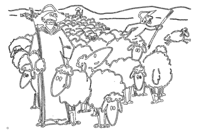 Hirten und Schafe - Shepherds and sheep