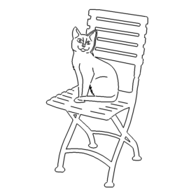 Katze sitzt auf Stuhl - Cat sitting on chair