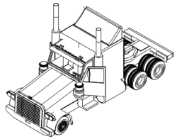 LKW 3D Zeichnung - Truck 3D drawing