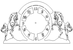 Pferde Uhr - Horse Clock