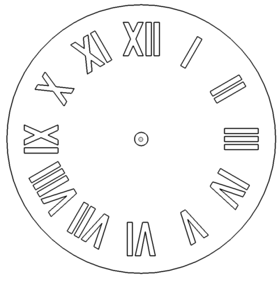 Uhr mit römischen Zahlen -  Clock with roman numerals